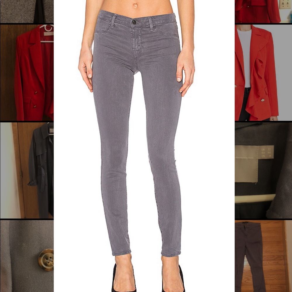 J brand size 29 storm grey sateen super skinny jean